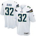Los Angeles Chargers #32 Branden Oliver Game White NFL Jersey