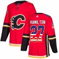 Calgary Flames #27 Dougie Hamilton Authentic Red USA Flag Fashion NHL Jersey