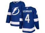 Tampa Bay Lightning #4 Vincent Lecavalier Blue Home Authentic Stitched NHL Jersey