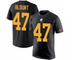 Pittsburgh Steelers #47 Mel Blount Black Rush Pride Name & Number T-Shirt