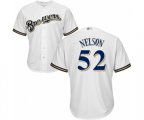 Milwaukee Brewers Jimmy Nelson Replica White Home Cool Base Baseball Player Jersey