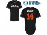 Miami Marlins #14 Martin Prado Authentic Black Alternate 2 Cool Base MLB Jersey