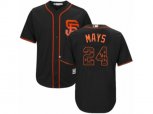 San Francisco Giants #24 Willie Mays Authentic Black Team Logo Fashion Cool Base MLB Jersey