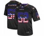 Baltimore Ravens #52 Ray Lewis Elite Black USA Flag Fashion Football Jersey