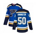 St. Louis Blues #50 Jordan Binnington Authentic Royal Blue Home Hockey Jersey