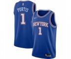 New York Knicks #1 Bobby Portis Swingman Blue Basketball Jersey - Statement Edition