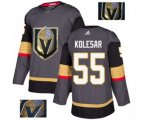 Vegas Golden Knights #55 Keegan Kolesar Authentic Gray Fashion Gold NHL Jersey