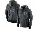 Indianapolis Colts #12 Andrew Luck Stitched Black Anthracite Salute to Service Player Performance Hoodie