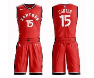 Toronto Raptors #15 Vince Carter Swingman Red Basketball Suit Jersey - Icon Edition