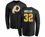 Washington Redskins #32 Jimmy Moreland Black Name & Number Logo Long Sleeve T-Shirt