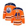 Edmonton Oilers #41 Mike Smith Authentic Orange USA Flag Fashion Hockey Jersey