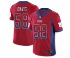 New York Giants #58 Tae Davis Limited Red Rush Drift Fashion Football Jersey