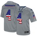 Dallas Cowboys #4 Dak Prescott Elite Grey USA Flag Fashion NFL Jersey