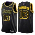 Los Angeles Lakers #13 Wilt Chamberlain Authentic Black City Edition NBA Jersey