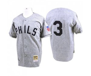 1942 Philadelphia Phillies #3 Chuck Klein Replica Grey Throwback Baseball Jersey