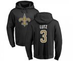New Orleans Saints #3 Wil Lutz Black Name & Number Logo Pullover Hoodie
