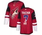 Arizona Coyotes #7 Keith Tkachuk Authentic Red USA Flag Fashion Hockey Jersey