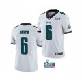 Philadelphia Eagles #6 DeVonta Smith White Super Bowl LVII Patch Vapor Untouchable Limited Stitched Jersey