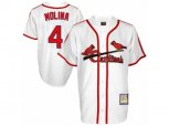St. Louis Cardinals #4 Yadier Molina Authentic White Throwback MLB Jersey
