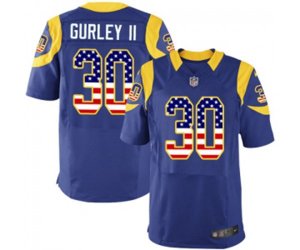 Los Angeles Rams #30 Todd Gurley Elite Royal Blue Alternate USA Flag Fashion Football Jersey