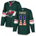 Minnesota Wild #11 Zach Parise Authentic Green USA Flag Fashion NHL Jersey