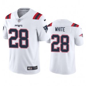 New England Patriots #28 James White Men\'s White 2020 Vapor Limited Jersey