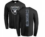 Oakland Raiders #33 DeAndre Washington Black Backer Long Sleeve T-Shirt