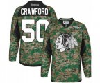 Chicago Blackhawks #50 Corey Crawford Authentic Camo Veterans Day Practice NHL Jersey