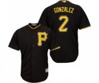Pittsburgh Pirates #2 Erik Gonzalez Replica Black Alternate Cool Base Baseball Jersey