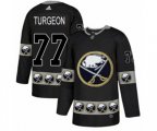 Adidas Buffalo Sabres #77 Pierre Turgeon Authentic Black Team Logo Fashion NHL Jersey