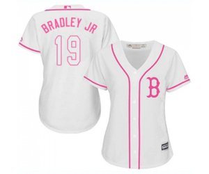 Women\'s Boston Red Sox #19 Jackie Bradley Jr Replica White Fashion Baseball Jersey