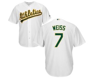 Oakland Athletics #7 Walt Weiss Replica White Home Cool Base Baseball Jersey