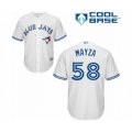 Toronto Blue Jays #58 Tim Mayza Authentic White Home Baseball Player Jersey
