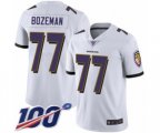 Baltimore Ravens #77 Bradley Bozeman White Vapor Untouchable Limited Player 100th Season Football Jersey