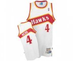 Atlanta Hawks #4 Spud Webb Authentic White Throwback Basketball Jersey