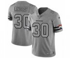 Denver Broncos #30 Phillip Lindsay Gray Team Logo Gridiron Limited Football Jersey