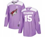 Arizona Coyotes #15 Brad Richardson Authentic Purple Fights Cancer Practice Hockey Jersey