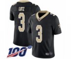 New Orleans Saints #3 Wil Lutz Black Team Color Vapor Untouchable Limited Player 100th Season Football Jersey