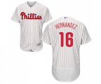 Philadelphia Phillies #16 Cesar Hernandez White Home Flex Base Authentic Collection Baseball Jersey
