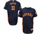 Houston Astros #11 Evan Gattis Navy Blue Alternate 2018 Gold Program Flex Base Authentic Collection Baseball Jersey