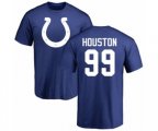 Indianapolis Colts #99 Justin Houston Royal Blue Name & Number Logo T-Shirt