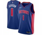 Detroit Pistons #1 Reggie Jackson Swingman Royal Blue Road Basketball Jersey - Icon Edition