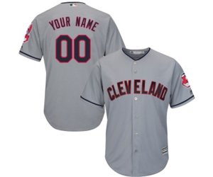 Cleveland Indians Customized Replica Grey Road Cool Base Baseball Jersey