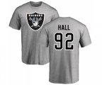 Oakland Raiders #92 P.J. Hall Ash Name & Number Logo T-Shirt