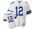 Dallas Cowboys #12 Roger Staubach Authentic White Legend Throwback Football Jersey