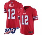 Buffalo Bills #12 Jim Kelly Limited Red Rush Vapor Untouchable 100th Season Football Jersey