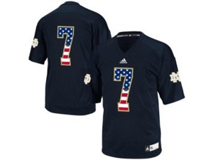 2016 US Flag Fashion Adidas Men\'s Notre Dame Fighting Irish Stephon Tuitt 7 Techfit College Football Jersey - Navy Blue