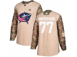 Columbus Blue Jackets #77 Josh Anderson Camo Authentic 2017 Veterans Day Stitched NHL Jersey