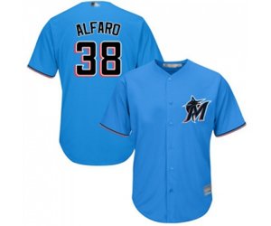 Miami Marlins #38 Jorge Alfaro Replica Blue Alternate 1 Cool Base Baseball Jersey