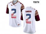 2016 US Flag Fashion-2016 Youth Florida State Seminoles Deion Sanders #2 College Football Limited Jersey - White